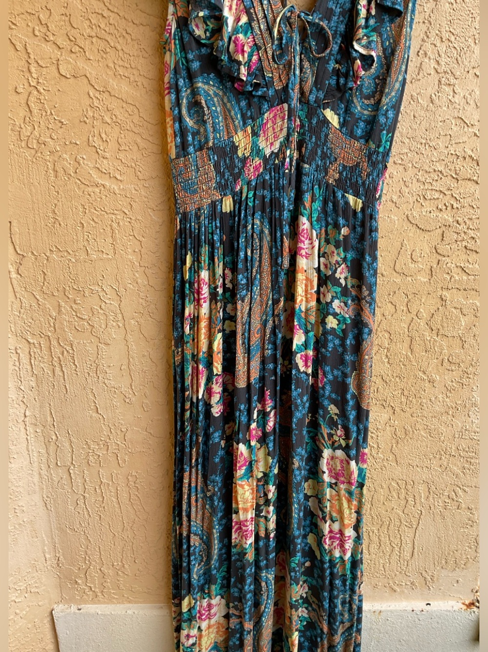 O'NEILL Rose Floral Paisley NOLEE Plunge Open Back Maxi  Boho Dress MEDIUM - Picture 8 of 16